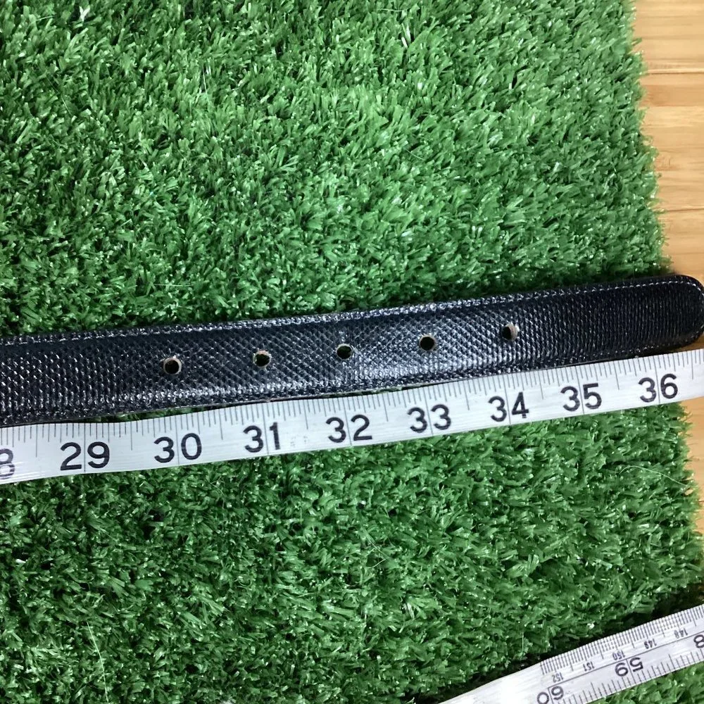 Genuine Snake Skin Black Belt Brass Buckle